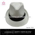 Günstige White Fedora Hut mit Black Band